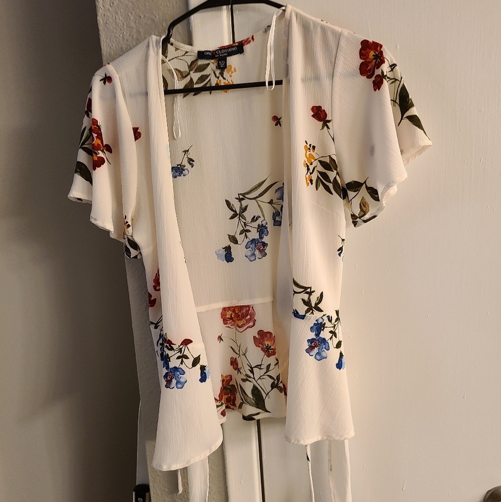 Floral Wrap Blouse